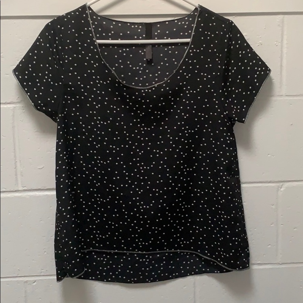 Audrey short sleeve star print top sz Medium